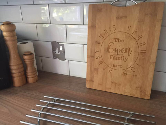 Chopping board- Engraved Bamboo Chopping Board - Fred And Bo