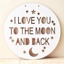 To the moon and back circle hanging plaque - Fred And Bo