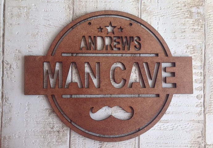 Mancave wooden sign gift for him - Fred And Bo