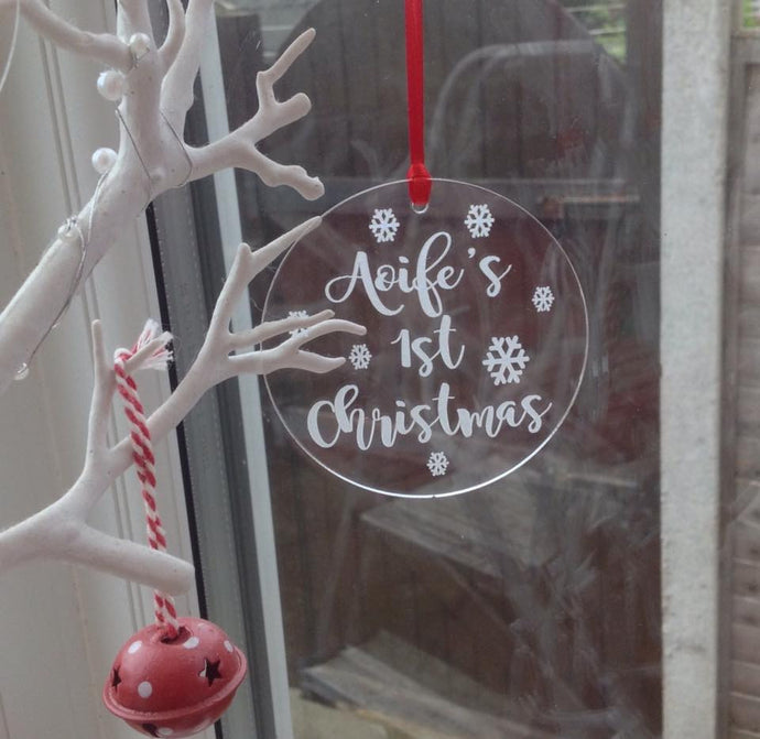 Baby's First Christmas bauble Acrylic - Fred And Bo