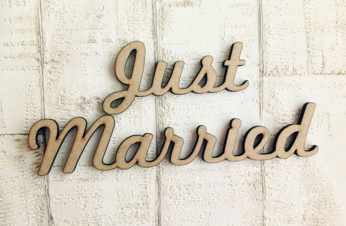 Just Married wooden word craft blank - Fred And Bo