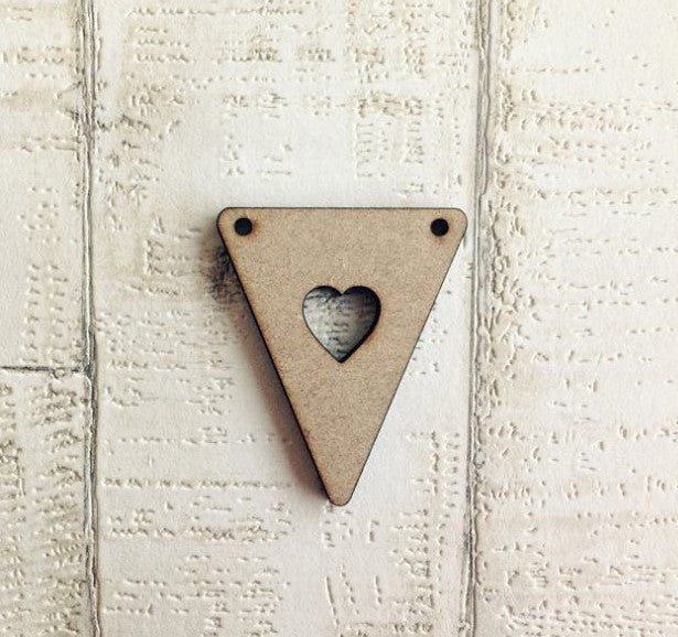 Bunting- Heart cut out - laser cut wood - Fred And Bo