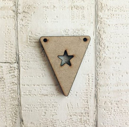 Bunting- star cut out - laser cut wood - Fred And Bo