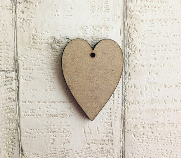 Vintage heart 1 hole wood heart shapes hanging decoration blank - Fred And Bo