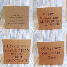 Hand stamped card "Happy valentines you miserable old sod" valentine - Fred And Bo