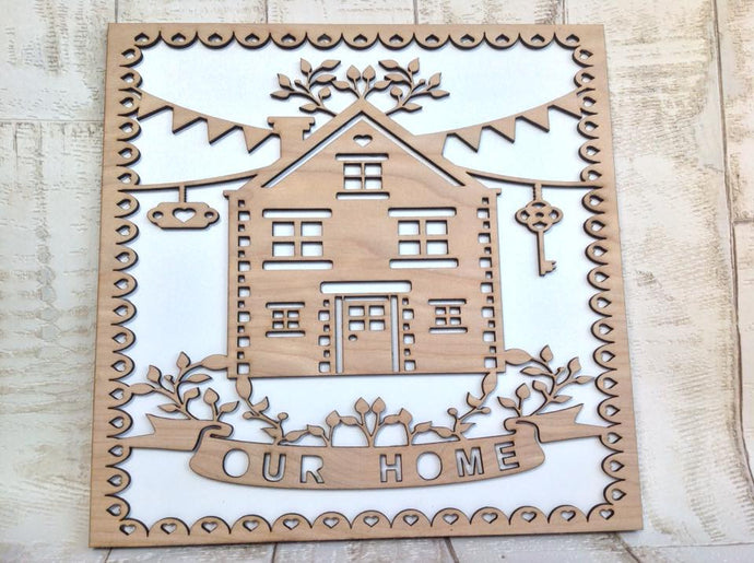 Our Home Laser Cut plaque - Fred And Bo