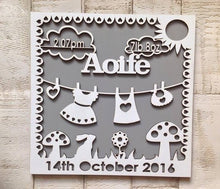 Baby Girl Laser Cut personalised plaque - Fred And Bo
