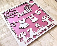 Baby Girl Laser Cut personalised plaque - Fred And Bo