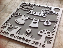 Baby Girl Laser Cut personalised plaque - Fred And Bo