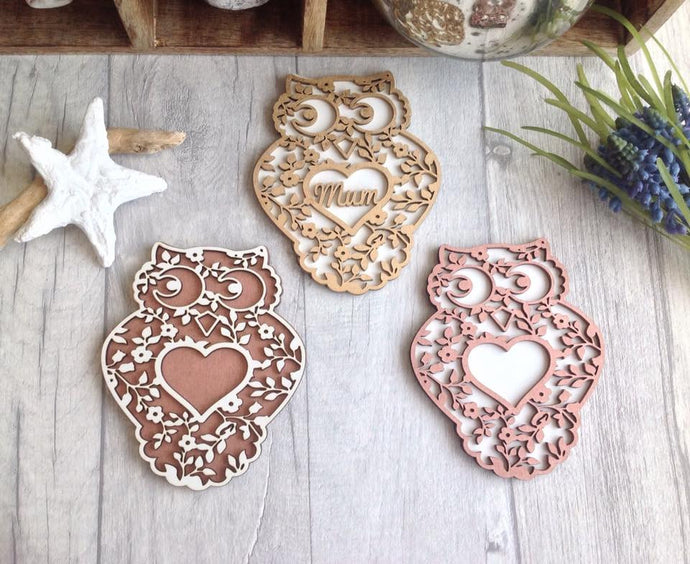 Owl laser cut plaque - Fred And Bo