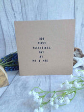 Hand stamped card "Our first valentines as mr & mrs" valentine - Fred And Bo