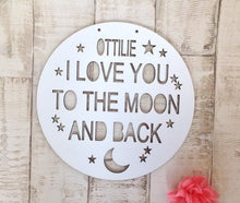 To the moon and back circle hanging plaque - Fred And Bo
