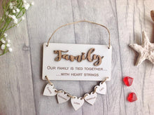 Family heart strings personalised plaque - Fred And Bo