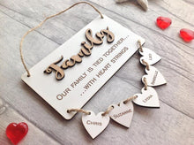 Family heart strings personalised plaque - Fred And Bo