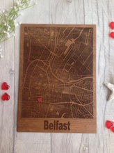 Map Art - Belfast city centre laser engraved wooden map - Fred And Bo