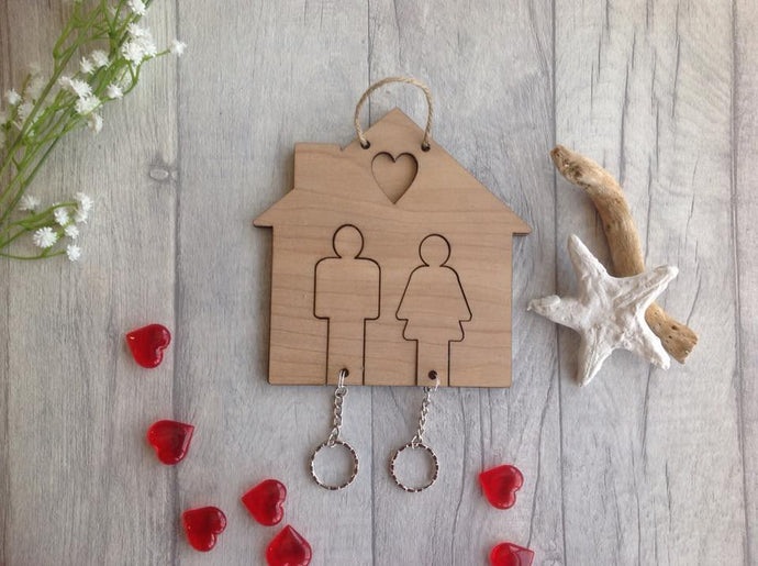 His and Hers wooden house key holder - Fred And Bo