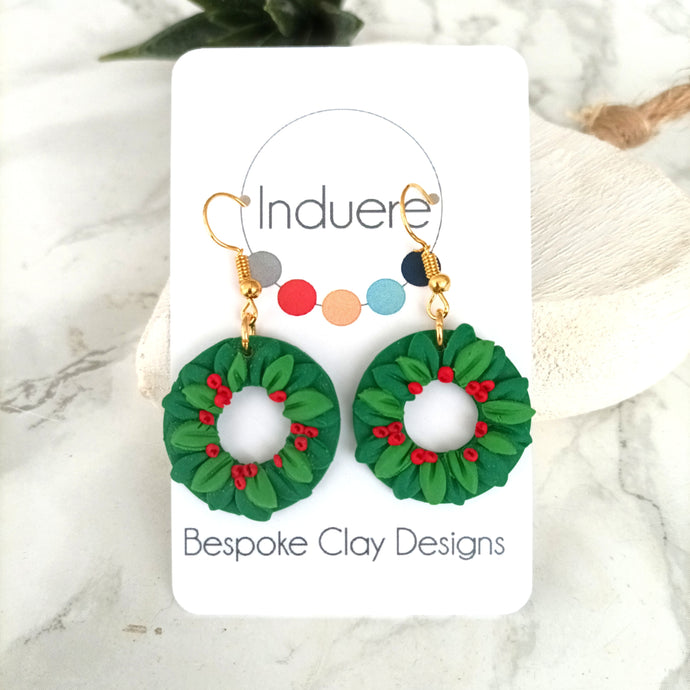 Induere - Christmas Wreath Earrings #183