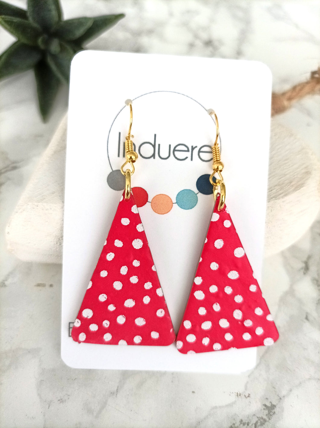 Red best sale triangle earrings