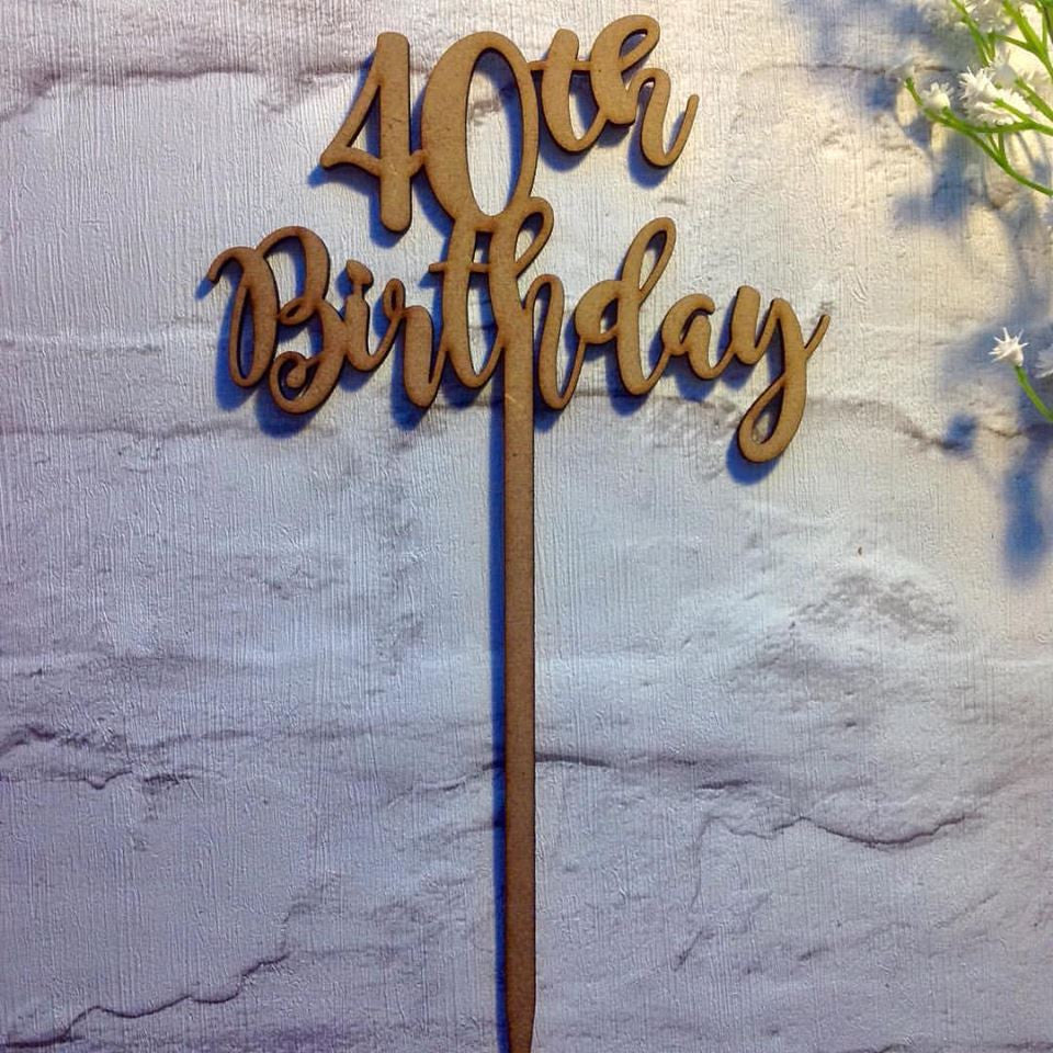 Cake topper - 40th Birthday - Fred And Bo