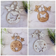 Personalised Butterfly key ring with butterfly charm- Plywood - Fred And Bo