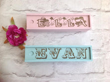 Wood pencil box / case - personalised painted pencil case - Fred And Bo