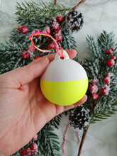 Neon Flourescent Yellow Christmas Bauble Decorations, Christmas Baubles, Christmas Decorations,