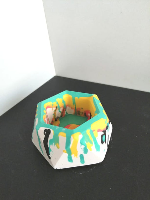 Run Free - Geometric Hexagonal - Tea Light Vessel