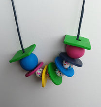 Chunky Bright Colourful Polymer Clay Beaded Statement piece Necklace