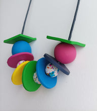 Chunky Bright Colourful Polymer Clay Beaded Statement piece Necklace