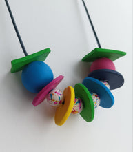 Chunky Bright Colourful Polymer Clay Beaded Statement piece Necklace