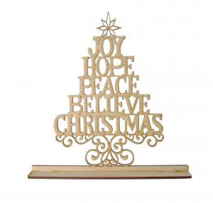 Mdf Christmas Tree Greetings - Fred And Bo