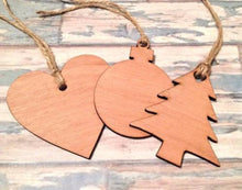 Bauble - wooden craft shapes / Christmas shape decorations 8cm - Fred And Bo