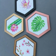 Hexagon wall art tile- cactus flower - Fred And Bo