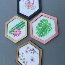 Hexagon wall art tile- geometric Tillandsia - Fred And Bo