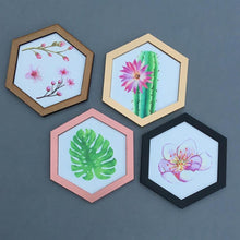 Hexagon wall art tile- palm leaf - Fred And Bo