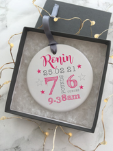 Ceramic bauble- New Baby - Personalised Hanging Decoration