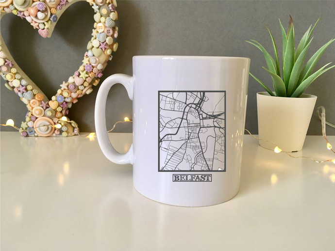Belfast Map ceramic mug