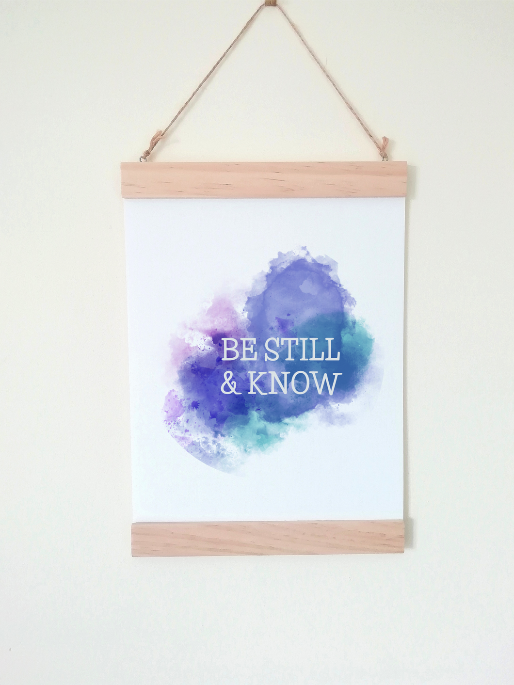 Be Still & Know Religious Christian Wall Poster A4 Wooden Hanging Frame -