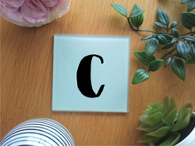 Initial- printed glass coaster