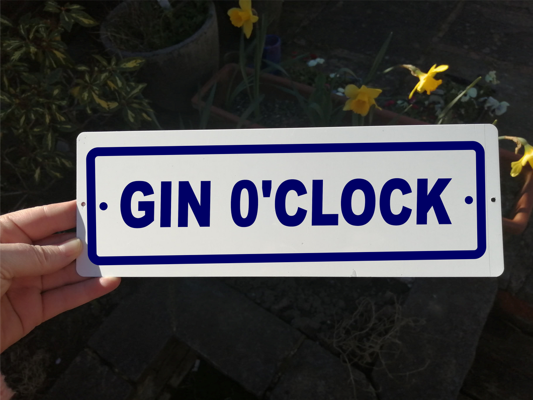 Gin O'Clock Garden metal sign