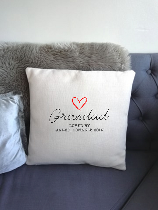 Grandad Loved By Grandchildren Gift - personalised cushion