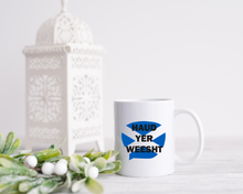 Scottish Flag Slang Haud Yer Weesht printed ceramic mug | Saltire - St Andrews Flag