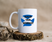 Scottish Flag Slang Haud Yer Weesht printed ceramic mug | Saltire - St Andrews Flag