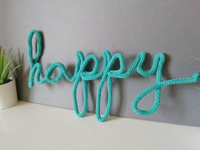 Happy Knitted Wire Word Handwritten Wall Art - Fred And Bo