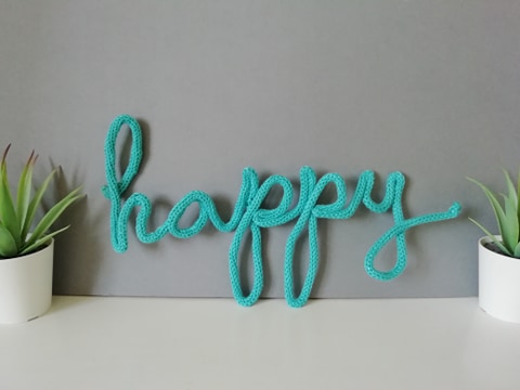 Happy Knitted Wire Word Handwritten Wall Art - Fred And Bo