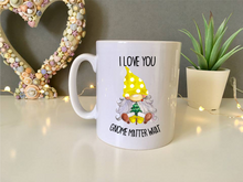 I Love You Gnome Matter What Festive Gnome Mug- Personalised Secret Santa gift ceramic mug