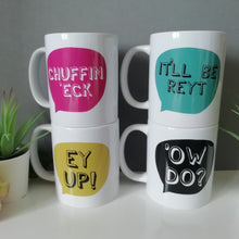 Ow Do Yorkshire Slang printed ceramic mug - Fred And Bo
