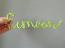 Personalised Name Knitted Wire Word Handwritten Wall Art - Fred And Bo