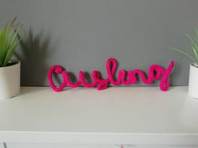 Personalised Name Knitted Wire Word Handwritten Wall Art - Fred And Bo