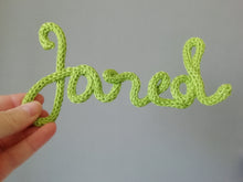 Personalised Name Knitted Wire Word Handwritten Wall Art - Fred And Bo
